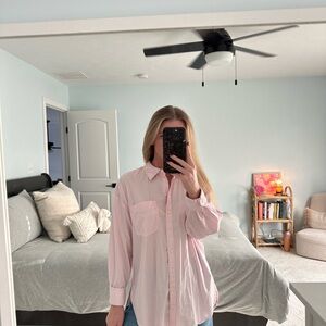 Maeve Light Pink Button-Up Blouse
